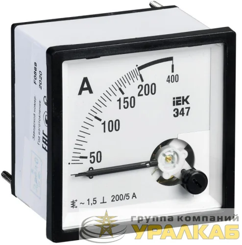 Амперметр Э47 96х96мм 200/5А кл. точн. 1.5 IEK IPA20-6-0200-E детальная картинка