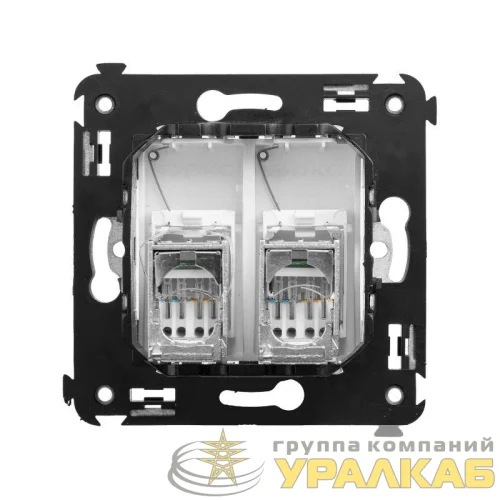 Розетка 2-м RJ-45 СП кат.5e экранированная Avanti "Белое облако" DKC 4400364 детальная картинка