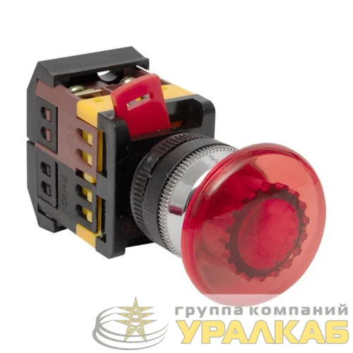 Кнопка "Грибок" AELA-22 NO+NC 220В с подсветкой красн. PROxima EKF pbn-aela-1r-220 детальная картинка