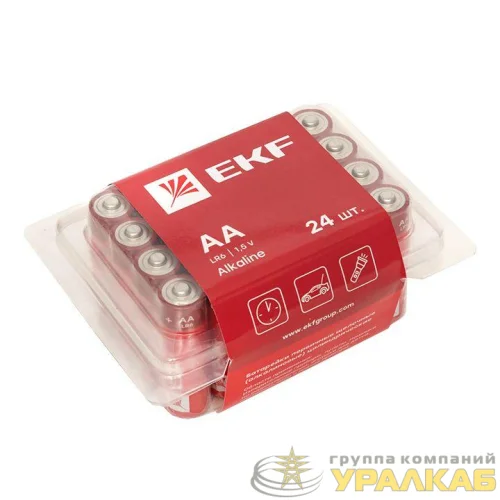 Элемент питания алкалиновый AA/LR6 пластик. бокс (уп.24шт) EKF LR6-BOX24 детальная картинка