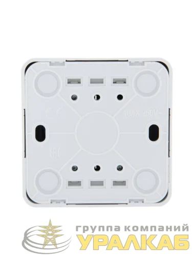 Выключатель 2-кл. 1п ОП Viola 10А IP20 бел. LEZARD 