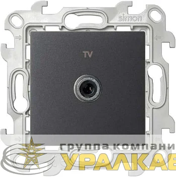 Розетка телевизионная одиночная TV СП Simon 24 IP20 механизм графит Simon 2450477-038