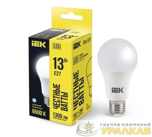 Лампа светодиодная A60 13Вт грушевидная 230В 6500К E27 IEK 