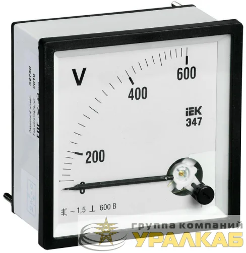 Вольтметр Э47 96х96мм 600В кл. точн. 1.5 IEK IPV20-6-0600-E детальная картинка