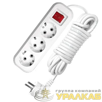 Удлинитель 3х5м с заземл. 13А IP20 S-303 ПВС 3х1 с выкл. UNIVersal 9631987