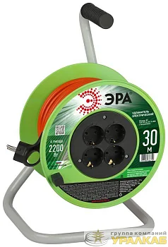 Удлинитель на катушке 4х30м с заземл. RP-4e-3х1.0-30m ПВС 3х1 Эра 