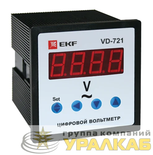 Вольтметр цифровой VD-721 на панель 72х72 однофазный EKF vd-721 детальная картинка