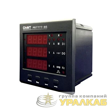 Прибор измерительный многофункциональный PD7777-8S4 3ф 5А RS-485 120х120 LED дисплей 380В CHINT 