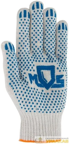 Перчатки вязаные (4 нити) 10 класс вязки х/б с ПВХ 