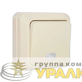 Выключатель 1-кл. ОП Олимп 10А IP20 с подсветкой сл. кость UNIVersal Б-О0121