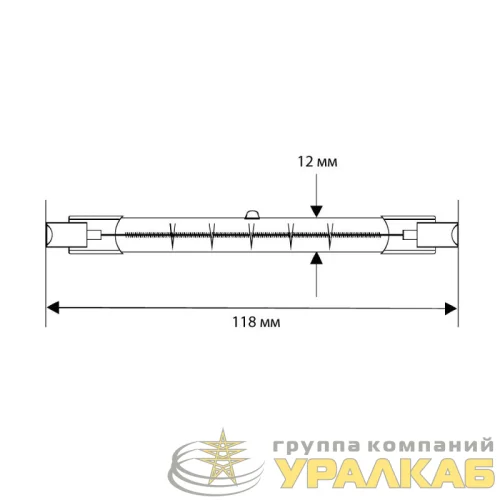Лампа галогенная J118 300Вт линейная R7s 3000К 240В лин. 118мм Camelion 2936 детальная картинка