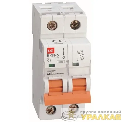 Выключатель автоматический модульный 2п C 2А 10кА BKN-b LS Electric 061206448B