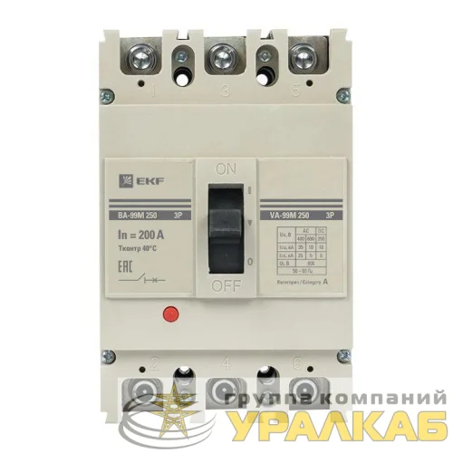 Выключатель автоматический 3п 250/200А 35кА ВА-99М PROxima EKF mccb99-250-200m детальная картинка