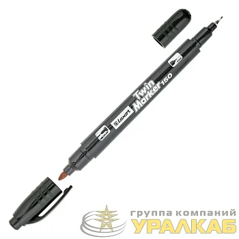 Маркер перманентный двухсторон. пулевидный 0.7-1мм черн. Luxor Б0048245