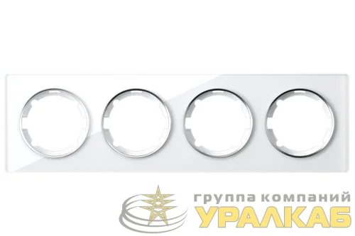 Рамка 4-м Garda горизонт. стеклянная бел. 2E52401300 OneKeyElectro 2234927 детальная картинка