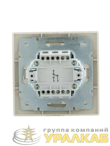 Переключатель проходной 1-кл. СП Mira 10А IP20 со вставкой крем. LEZARD 701-0303-105 детальная картинка