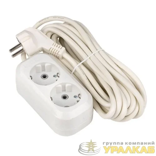 Удлинитель 2х5м с заземл. 16А IP20 Эксперт 3.0кВт ПВС 3х1 EKF 