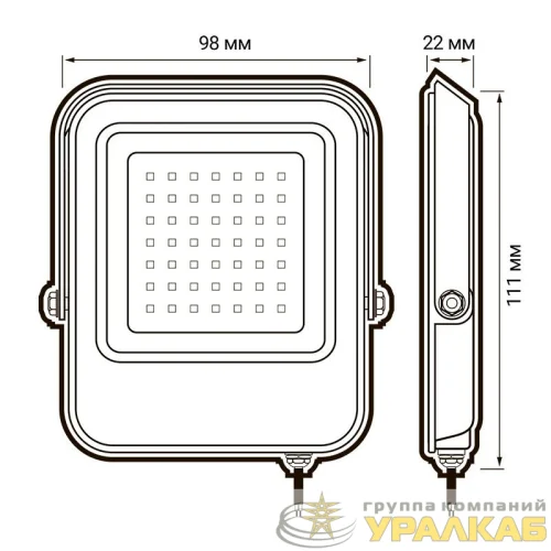 Прожектор светодиодный PFL-V 10Вт 6500К IP65 ДО JazzWay 5039674 детальная картинка