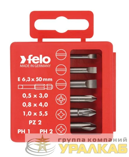 Набор бит SL/PZ/PH Industrial 50мм в кейсе 6 бит FELO 03092516 детальная картинка