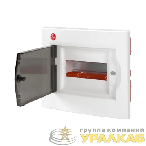 Щиток встраиваемый 8мод. IP41 с дверцей с усилен. клеммн. блоком 87308 бел. DKC 81708 детальная картинка