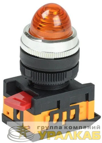 Лампа светосигнальная AL-22 d22мм 240В AC желт. цилиндр неон IEK 