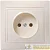 Розетка 1-м СП Кварта 10А IP20 без заземл. без защ. шторок крем. GENERICA 