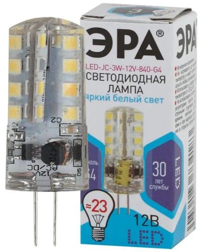 Лампа светодиодная LED-JC-3W-12V-840-G4 240лм ЭРА Б0033194 детальная картинка