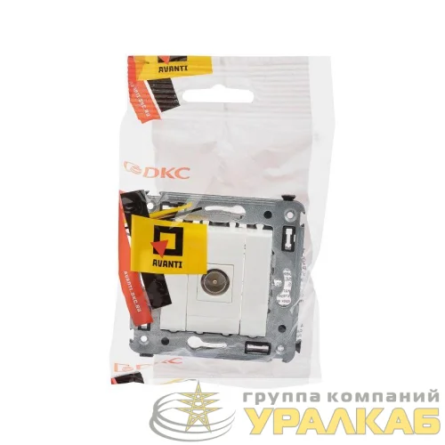 Розетка телевизионная одиночная TV СП Avanti "Белое облако" DKC 