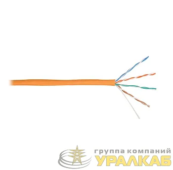 Кабель витая пара U/UTP кат.5E 4х2х24AWG solid LSZH нг(А)-HFLTx оранж. (уп.305м) NIKOLAN NKL 4100C-OR