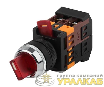 Переключатель ANCLR-22-3 3 фиксир. полож. красн. неон/240В I-O 1з+1р BSW10-ANCLR-3-K04E ЭРА 