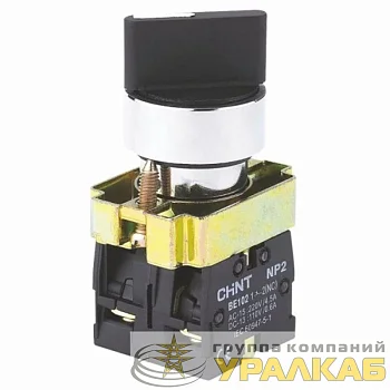 Переключатель NP2-BD25 2 полож. с фиксацией 1НЗ +1НО IP40 CHINT 573981