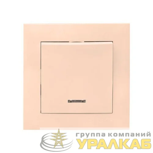 Выключатель 1-кл. СП Валенсия 10А IP20 с индикатором крем. PROxima EKF EWV10-121-20 детальная картинка