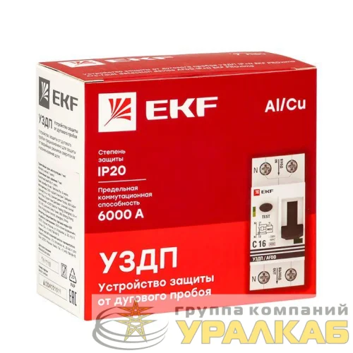Устройство защиты от дугового пробоя (УЗДП) 1P+N C 32А 6кА с авт. выкл. PROxima EKF afdd-2-32C-pro детальная картинка