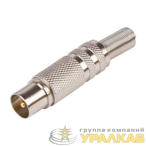 Разъем антенный на кабель штекер-TV никель с пружиной (блист.) Rexant 06-0016-A детальная картинка