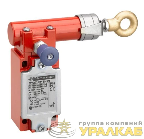 Выключатель аварийный тросовый Pg13.5 НЗ+НО прямой SchE XY2CJS15 детальная картинка