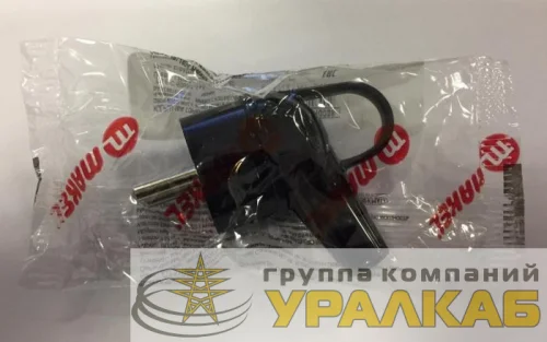 Вилка электрическая с заземл. 16А 220В черн. с кольцом Makel 10038 детальная картинка