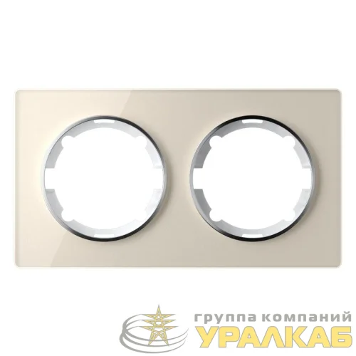 Рамка 2-м Garda горизонт. стеклянная беж. 2E52201301 OneKeyElectro 2234930 детальная картинка