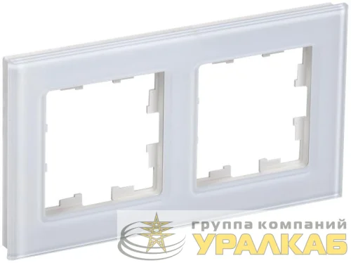 Рамка 2-м BRITE РУ-2-2-БрБ стекло бел. IEK BR-M22-G-K01 детальная картинка
