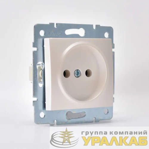 Механизм розетки 1-м СП Karina 16А IP20 без заземл. термопласт жемчуж./бел. перламутр. LEZARD 707-3088-121B детальная картинка