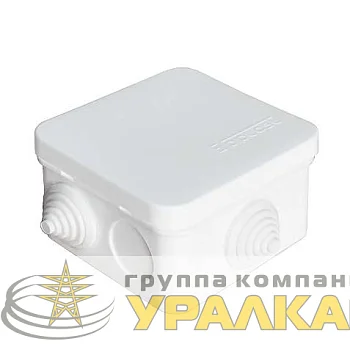 Коробка распределительная ОП 75х75х45мм IP54 6 выходов 3 гермоввода крышка защелкивающаяся бел. Epplast 220321