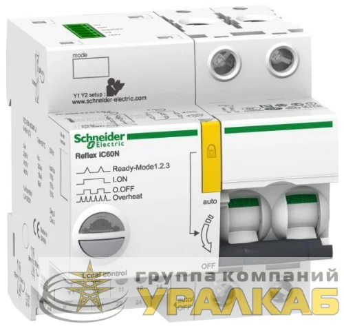 Выключатель автоматический модульный 2п D 25А Acti9 iC60N REFLEX Ti24 SchE 