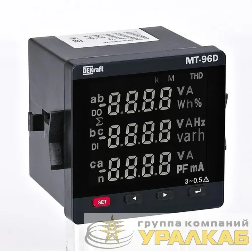 Мультиметр цифровой МТ-72D 3ф вх. 100В 5А 72х72мм LED-дисплей DEKraft 51402DEK детальная картинка