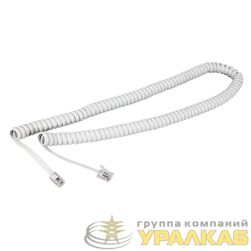 Шнур телеф. витой 2м (джек-джек) бел. Rexant 18-2021 детальная картинка