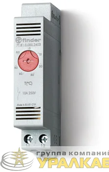 Термостат щитовой для включения обогрева диапазон температур 0… + 60град. С 1NС 10А модульный 17.5мм IP20 FINDER 
