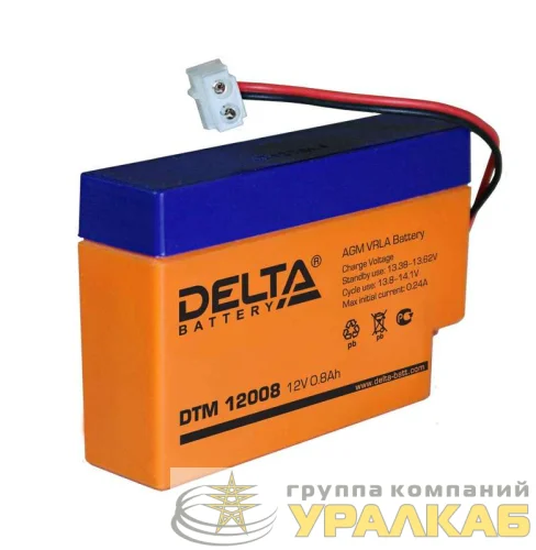 Аккумулятор UPS 12В 0.8А.ч Delta DTM 12008 детальная картинка