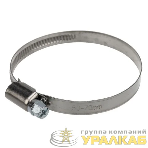 Хомут стальной червячный 50-70 (Россия) Rexant 