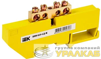 Шина PE "земля" на DIN-изол. ШНИ-6х9-4-Д-Ж IEK YNN10-69-4D-K05