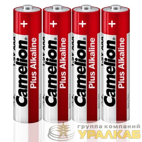 Элемент питания алкалиновый AAA/LR03 1.5В Plus Alkaline LR03-SP4 (уп.4шт) Camelion 12553 детальная картинка