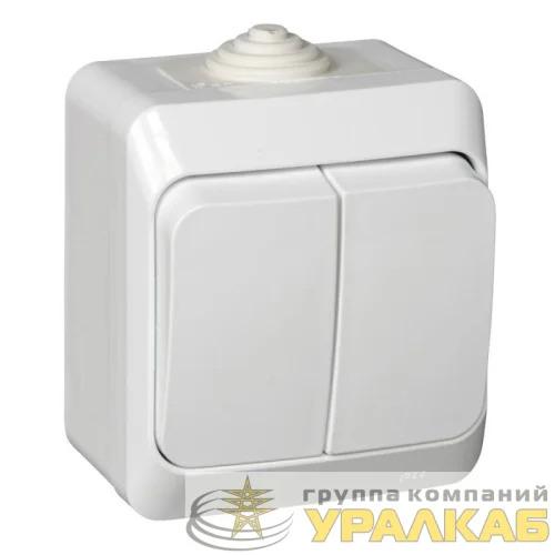 Выключатель 2-кл. ОП Этюд 10А IP44 10AX бел. SE BA10-042B детальная картинка