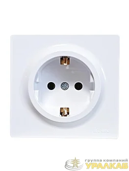 Розетка 1-мест. с заземл. LETO ПБТ бел. LEZARD 752-0200-122B